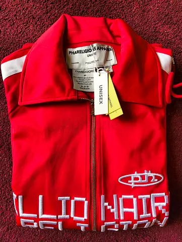 Unisex Red PharelIgion Zip Track Jacket - New with Tags, Size Unisex