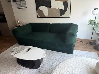 Modern Green 3-Seater Sofa Bed – Excellent Condition