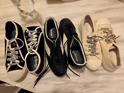 Lot of 5 casual sneakers (Christian Dior style) - mixed colors, good used condition 38 & 39 size