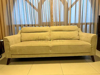 Beige 3+ 2 seater fabric sofa in excellent condition