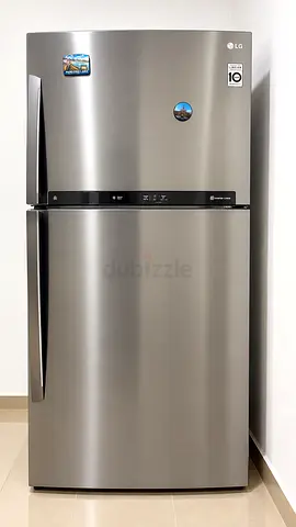 LG Top Freezer Refrigerator - Stainless Steel, 2-Door, Good Condition