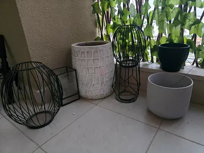 Collection of garden pots vases different sizes contemporary sold as set
