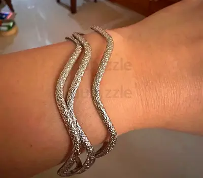 Sterling Silver Twisted Bangle Bracelets - Set of 3