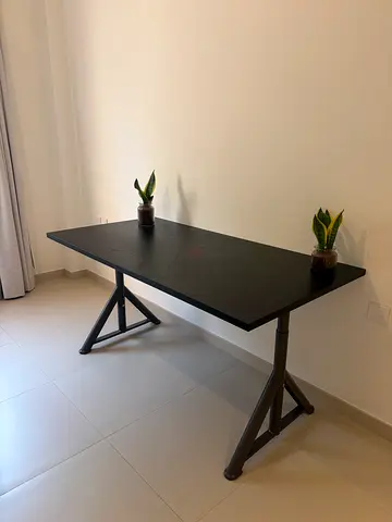 Sturdy Black Folding Table — Ideal for Office or Study