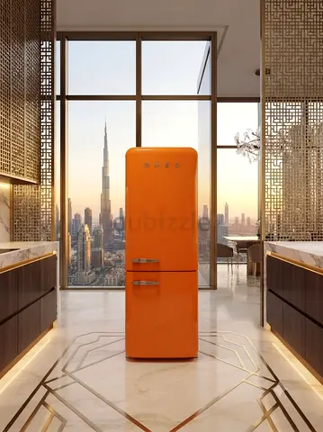 Orange SMFG Retro-Style Fridge Freezer – Vintage Design | Good Condition