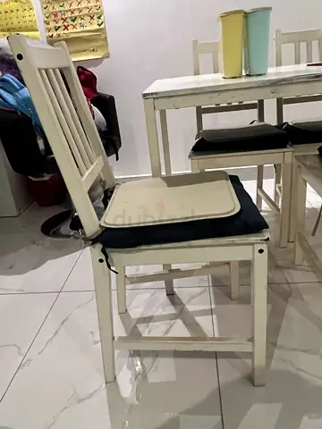 IKEA Set of 4 White Wooden Dining Chairs