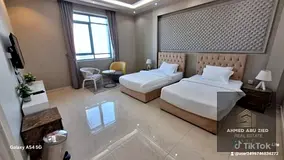 Fully furnished studio with hotel-style interiors, located directly on the Ajman Corniche. Features