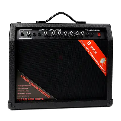 TG-40R-MIC Guitar Amplifier – 8 Inch Speaker with Mic Input, Reverb & Delay