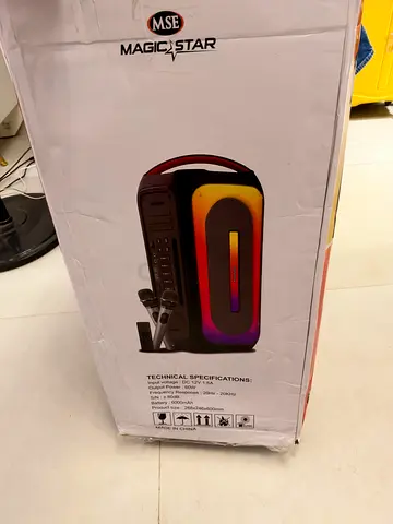 MAGIC STAR AudifyGo BB360 Portable Karaoke Speaker with LED Lights, 2 Wireless Microphones,