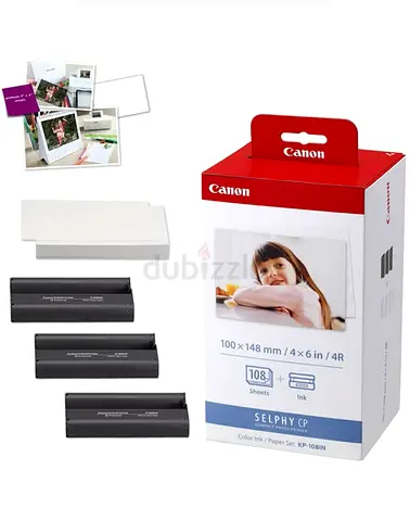 Canon SELPHY CP 4x6 Photo Paper and Ink Starter Pack (180 Sheets + 3 Ink Ribbons)