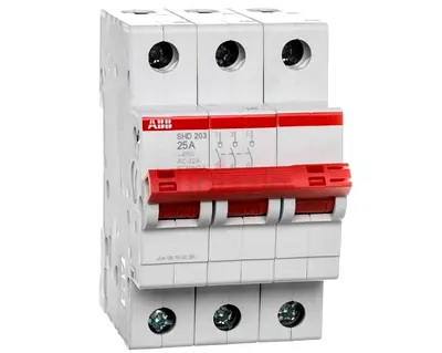 ABB 3-Pole 25A Miniature Circuit Breaker (MCB) - SHD203