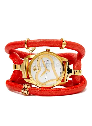 Fabric Analog Wrist Watch 147 GWBL CORAL HEART