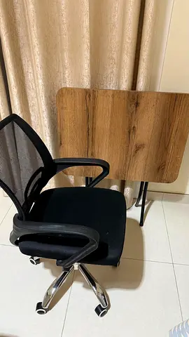 Used office chair with foldable  table