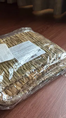 Natural woven grass mat for rabbits (chew toy & bed).