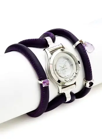 Christina watches Fabric Analog Wrist Watch 300 SWBLN LOVE PURPLE AMETHYST with charm