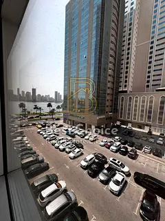 Office for annual rent in Al Majaz 1, Sharjah, offering 2,400 sq ft of open-plan office space with a