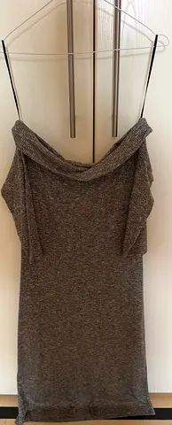 Grey off-shoulder knit dress, size approx M