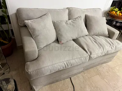Light grey 3-seater sofa with removable cushions — good condition