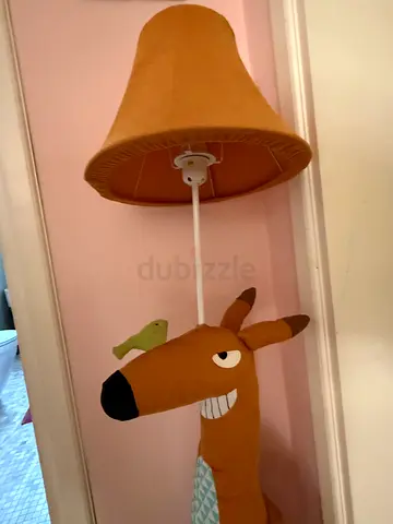 lamp with plush deer toy — gently used