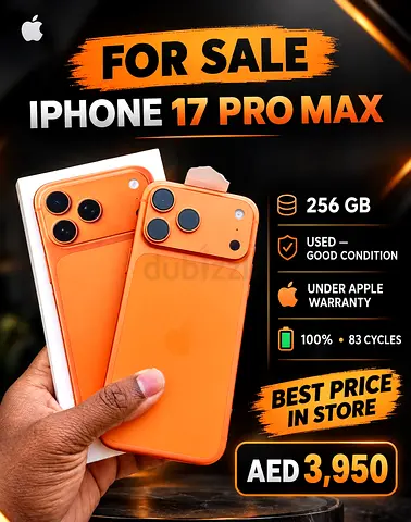 iPhone 17 Pro Max 256GB — Orange, Good Condition, Under Apple Warranty