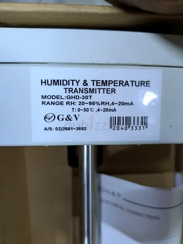 G&V GHD-30T Humidity & Temperature Transmitter (20~95%RH, 0~50°C, 4-20mA)