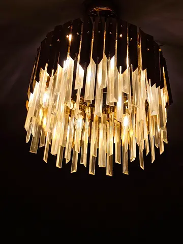 Crystal tiered chandelier ceiling light - modern vintage style