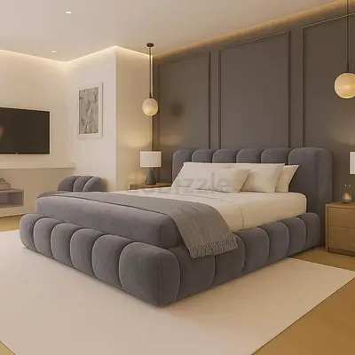 New luxury 180*200 king size bed with bubble puffy tufted Desaign