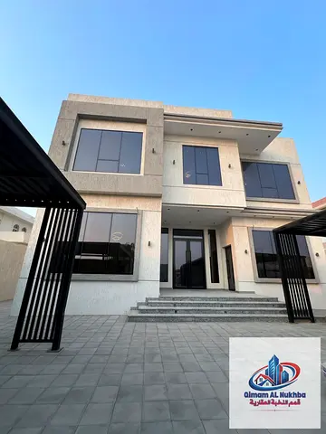 Modern Villa for Rent in Al Tarfa, Two Floors, Second Occupant, 5 Master Bedrooms, Majlis, 2 Living Rooms, Large Kitchen, Garden, Yard & 4-Car Garage