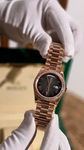 Rolex day-date rosegold 40mm Customized 1.1 (210gr-220gr) black dial moissinte diamond watch