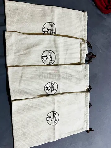 Set of 4 beige Hermes for Shoes or sandals designer dust bags (small) -excellent consdition