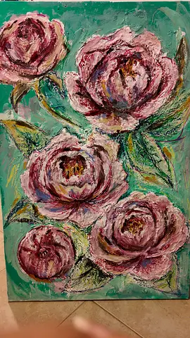 Original Textured Rose Painting 60x90cm