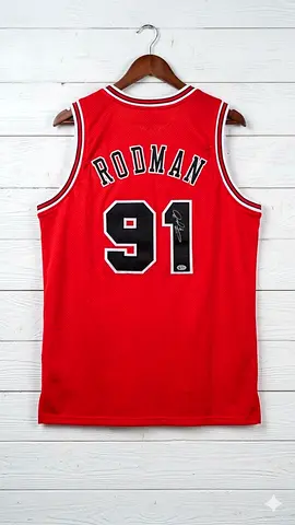 Dennis Rodman Chicago Bulls Autographed Fanatics Authentic Red Mitchell & Ness 1997- 98 jersey