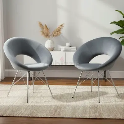 Set of 2 Seville Grey Orb Dining Chairs