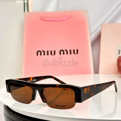Miu Miu Rectangular Tortoiseshell Sunglasses - Brown Lenses