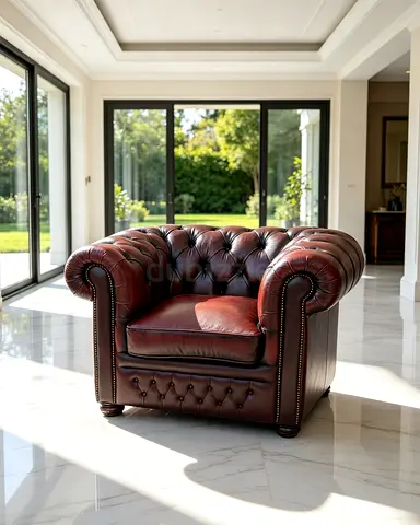Sofa Leather Chesterfield 1 Seater