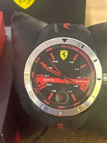 Used Ferrari Red & Black Men's Sport Watch - Excellent Condition