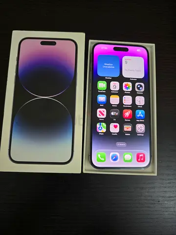 Iphone 14 pro max Box cable TDRA Emirati Version 128Gb Storage Waterpack 100% Geniune battery 94