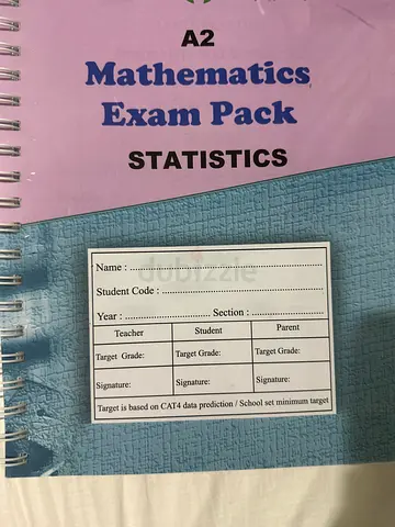 Mathematics Exam Pack A2 - Statistics Past Papers 2017-2022 9709/52 variant