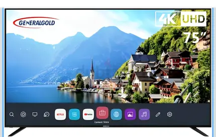 75-inch Generalgold 4K UHD Smart TV - Excellent Condition - New