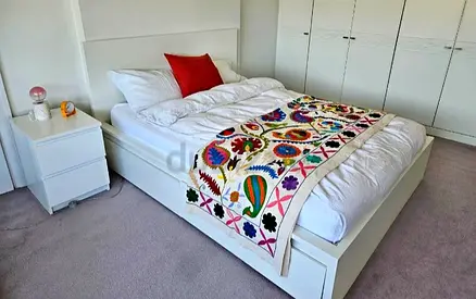 Ikea Queen size bed with mattress and storage drawers