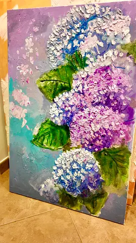 Original Textured Hydrangea Painting 60x90cm