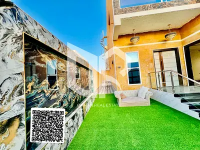 Two-story villa for rent in Al Yasmeen Gardens... Close to Al Yasmeen Park... Villa area: 3,014 sq. ft.... Features 5 master bedrooms... Majlis (sitti