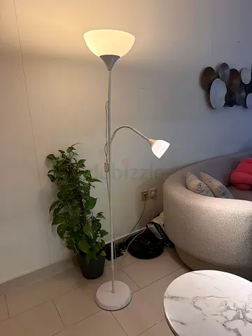 Modern White Floor Lamp with Reading Light for 80 AED