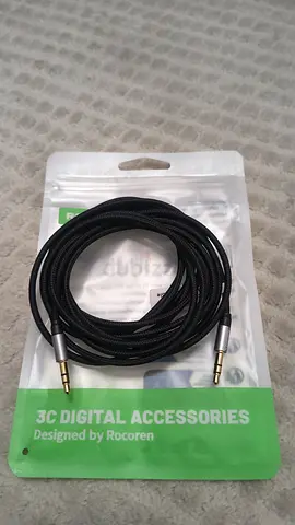 3.5mm Aux Audio Cable — 3m Braided Male to Male (New)
