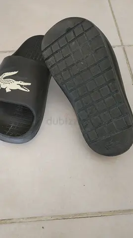 Black Lacoste Slip-on Slides