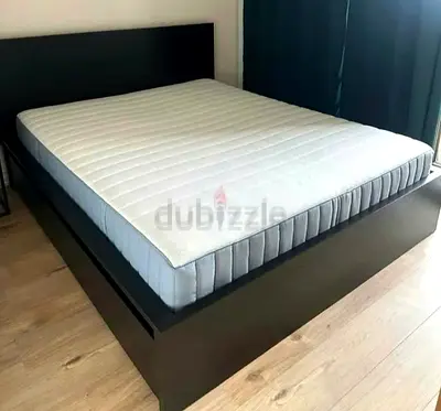 Ikea king size bed with mattress and storage drawers