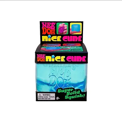 NeeDoh Nice Cube Super Solid Squish Stress Toy (Light Blue)