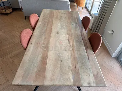 Stylish Wooden Dining Table with Unique Design 100x210