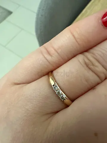 Elegant 18K Solid Gold Ring with Natural Diamonds (Size 20)