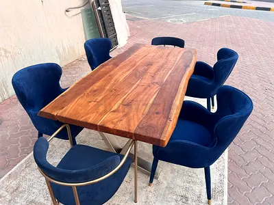 Available high quality pure Wooden dining table with chairs